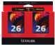 Original Lexmark 10N0139 Color Ink Cartridges / Twin Pack of 10N0026 No. 26