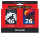 Original Lexmark 10N0202 Ink Cartridges includes Lexmark 10N0016/#16 and 10N0026/#26